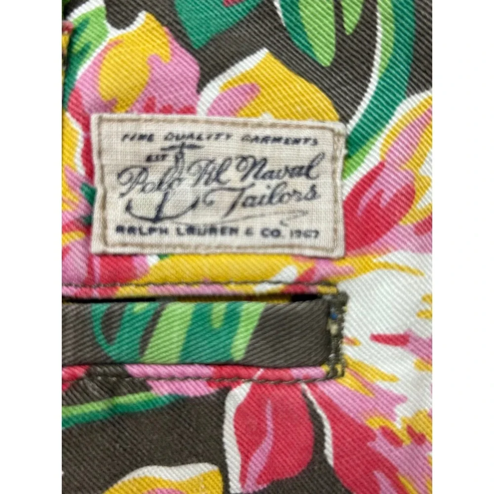 Polo Ralph Lauren Mens 36 Tropical Floral Shorts Straight Fit Green Pink Orchid